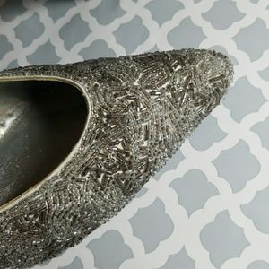 Evening shoes  Gray silver heels